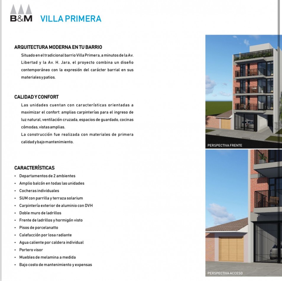 Departamento de 2 ambientes a estrenar